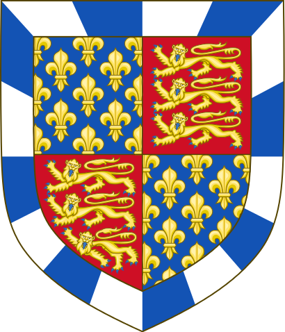 Arms of John Beaufort, 1st Earl of Somerset, Edmund's father 